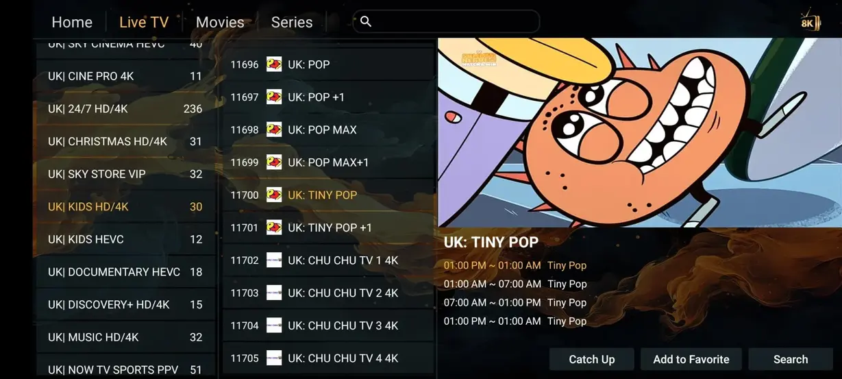 IPTV Greatest app interface preview 9